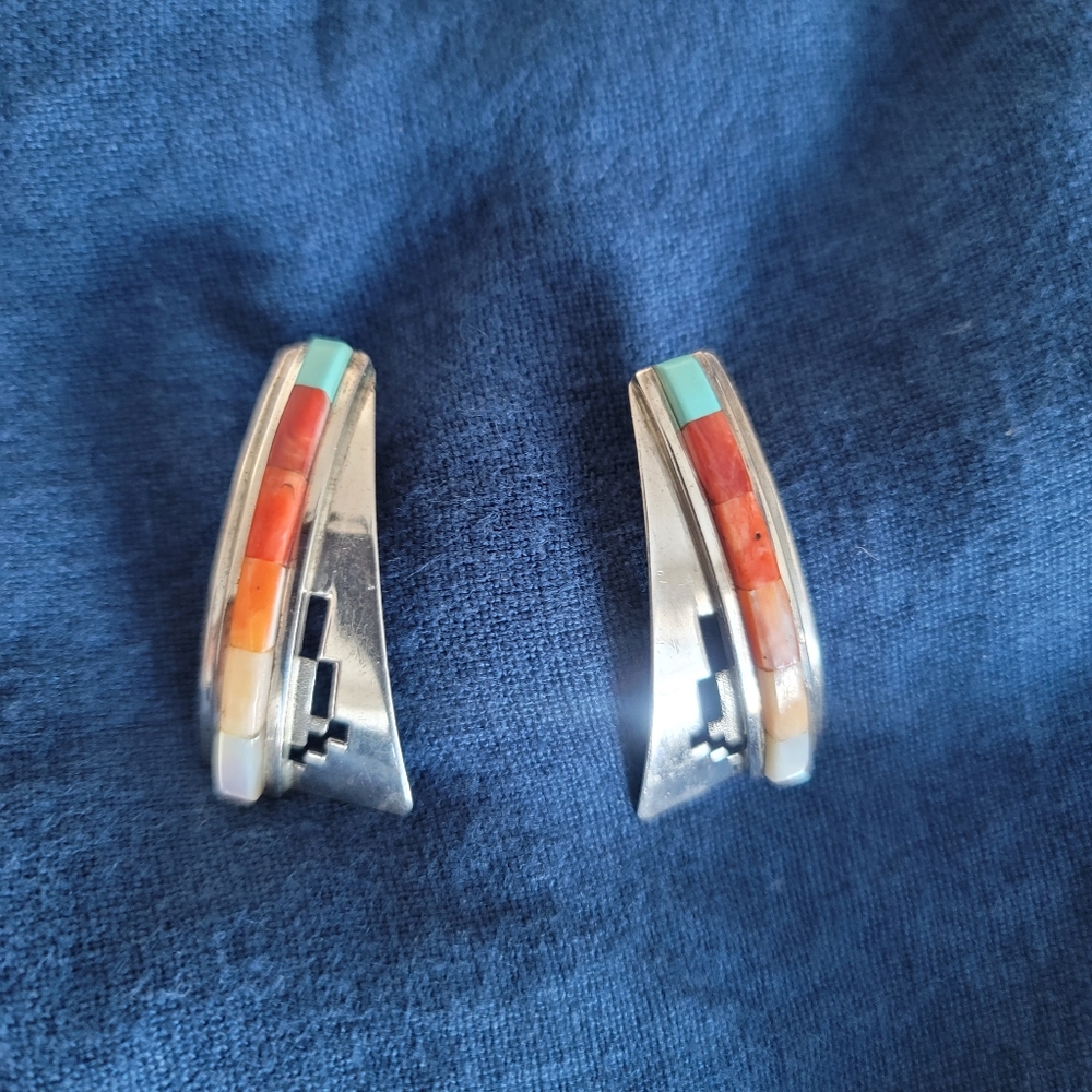 Navajo HU Thompson Signed Earrings